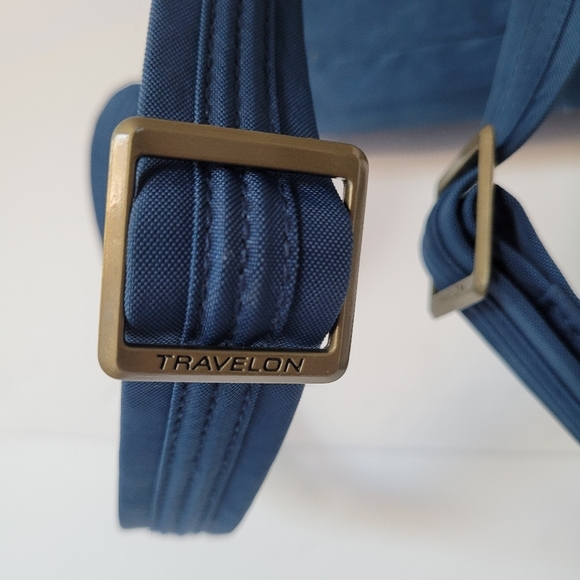 Travelon Womens Stylish Blue Backpack with Gold Accents main image 5